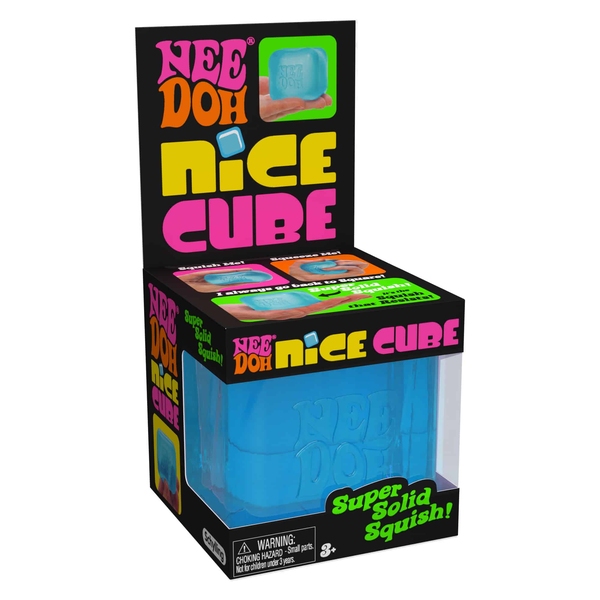 Translucent Jelly NeeDoh Nice Cube | Series Elm Bridge - Nice Cubes Clear Satisfying Crunch Stress Toy - Surprise Me! (Random Color)
