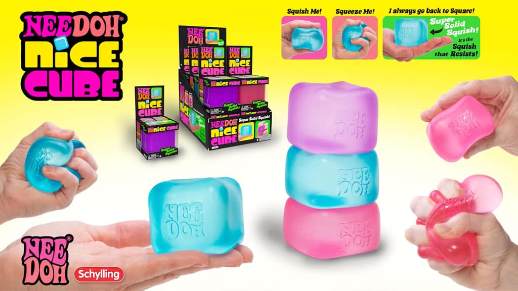 Translucent Jelly NeeDoh Nice Cube | Series Elm Bridge - Nice Cubes Clear Satisfying Crunch Stress Toy Detail