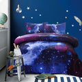 Fluffy Down Alternative Galaxy Bedding Sets Outer Space Comforter 3D Printed Space Quilt Set Full Size for Kids Blue - Hypoallergenic Ultra-Fluffy Quilt for Winter - Default Title