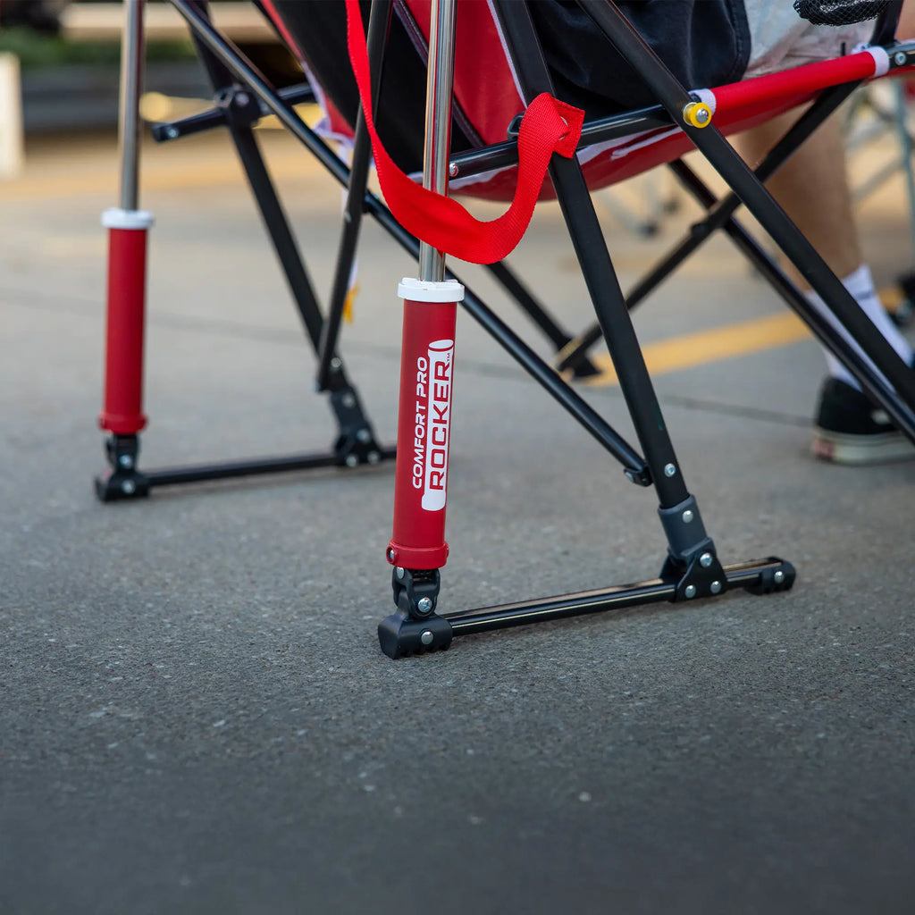Smooth Motion College Comfort Pro Rocker - Nebraska Cornhuskers - Choice 161 - RoadTrip Rocker Smooth Motion Camp Chair Detail