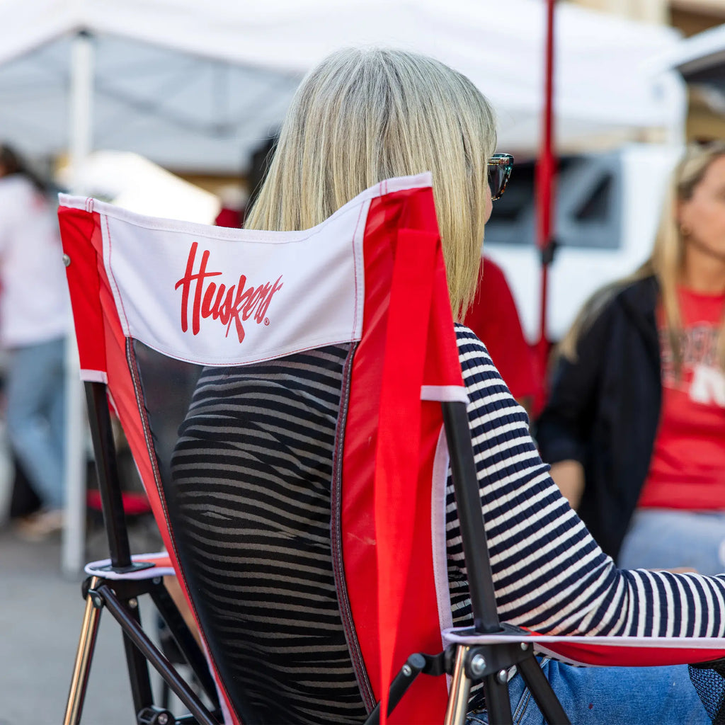 Smooth Motion College Comfort Pro Rocker - Nebraska Cornhuskers - Choice 161 - RoadTrip Rocker Smooth Motion Camp Chair Detail