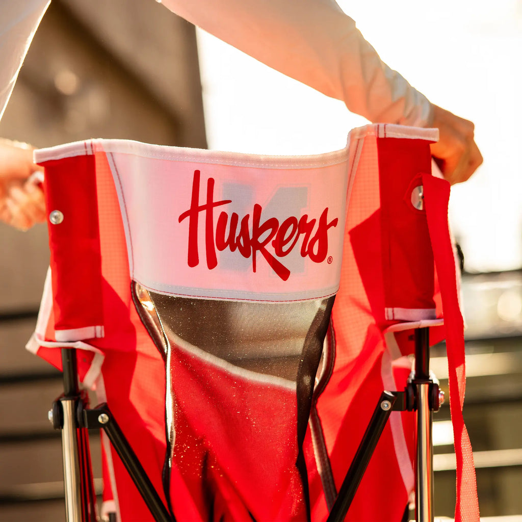 Smooth Motion College Comfort Pro Rocker - Nebraska Cornhuskers - Choice 161 - RoadTrip Rocker Smooth Motion Camp Chair Detail