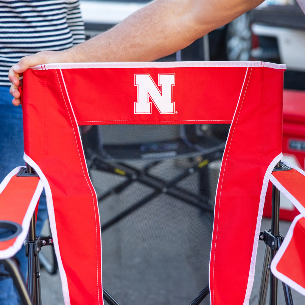 Smooth Motion College Comfort Pro Rocker - Nebraska Cornhuskers - Choice 161 - RoadTrip Rocker Smooth Motion Camp Chair Detail