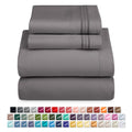 Wrinkle-Resistant Queen Sheets Set, 1800 Series 4 Piece Sheets , Luxury Soft Microfiber Queen Size Bed Sheets Set, Gray - Premium Ultra-Soft Pillowcase Pair for Sleeping - Default Title