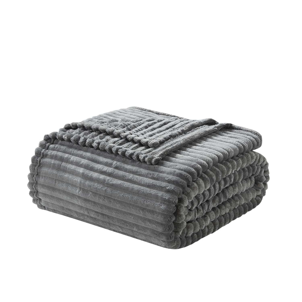 Cozy Fleece Cut Plush Fleece Blanket, Soft Lightweight Fuzzy Luxury Throw Size Bed Blankets for Bed, Throw, Gray - Super Soft Reversible Sherpa Flannel Blanket - Default Title