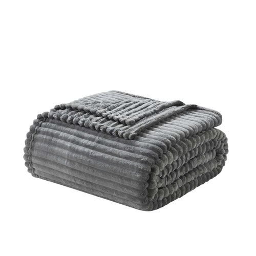 Cozy Fleece Cut Plush Fleece Blanket, Soft Lightweight Fuzzy Luxury Throw Size Bed Blankets for Bed, Throw, Gray - Super Soft Reversible Sherpa Flannel Blanket - Default Title