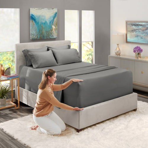 Breathable Luxury Queen Sheets Set, 1800 Series Extra Deep Pocket Sheets Queen Soft Microfiber Bed Sheets, 4 Piece Queen Sheet sets - Breathable Egyptian Cotton Flat & Fitted Sheets - Default Title