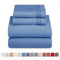 Premium Egyptian Cotton Split King Sheet Sets, Deep Pocket 5 Piece, Luxury Soft Microfiber Bed Sheet Sets, BLUE HEAVEN - Luxury Bed Sheet Set with Deep Pockets - Default Title