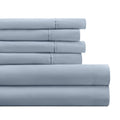 Cooling Sateen Queen, Light Blue Solid Microfiber 6 Piece Bed Sheet Set - Cooling Hotel Quality Bedding Sheets and Pillowcases - Default Title