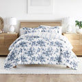 Fluffy Down Alternative Down Alternative Cabbage Rose Stripe Stone Reversible Comforter Set - Cloud-Like Soft Lightweight Bed Comforter - Default Title