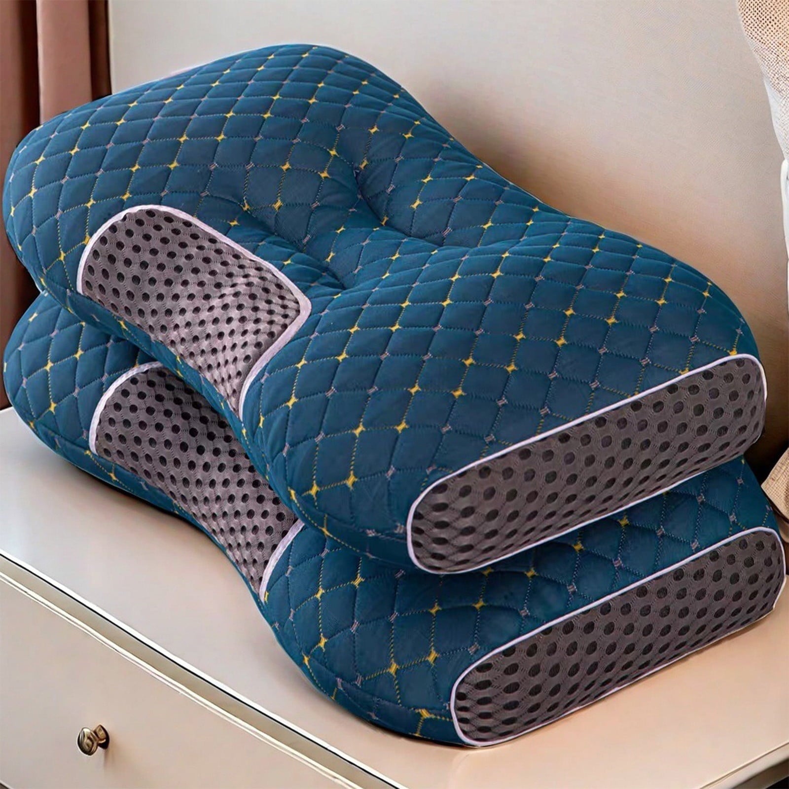 Hotel Collection 2-Pack Orthopedic Cervical Pillows For Deep Sleep Support - Non-Collapsing Memory Foam Pillow With Neck Pain Relief, ... - Ergonomic Memory Foam Pillow for Neck Pain Support - Default Title
