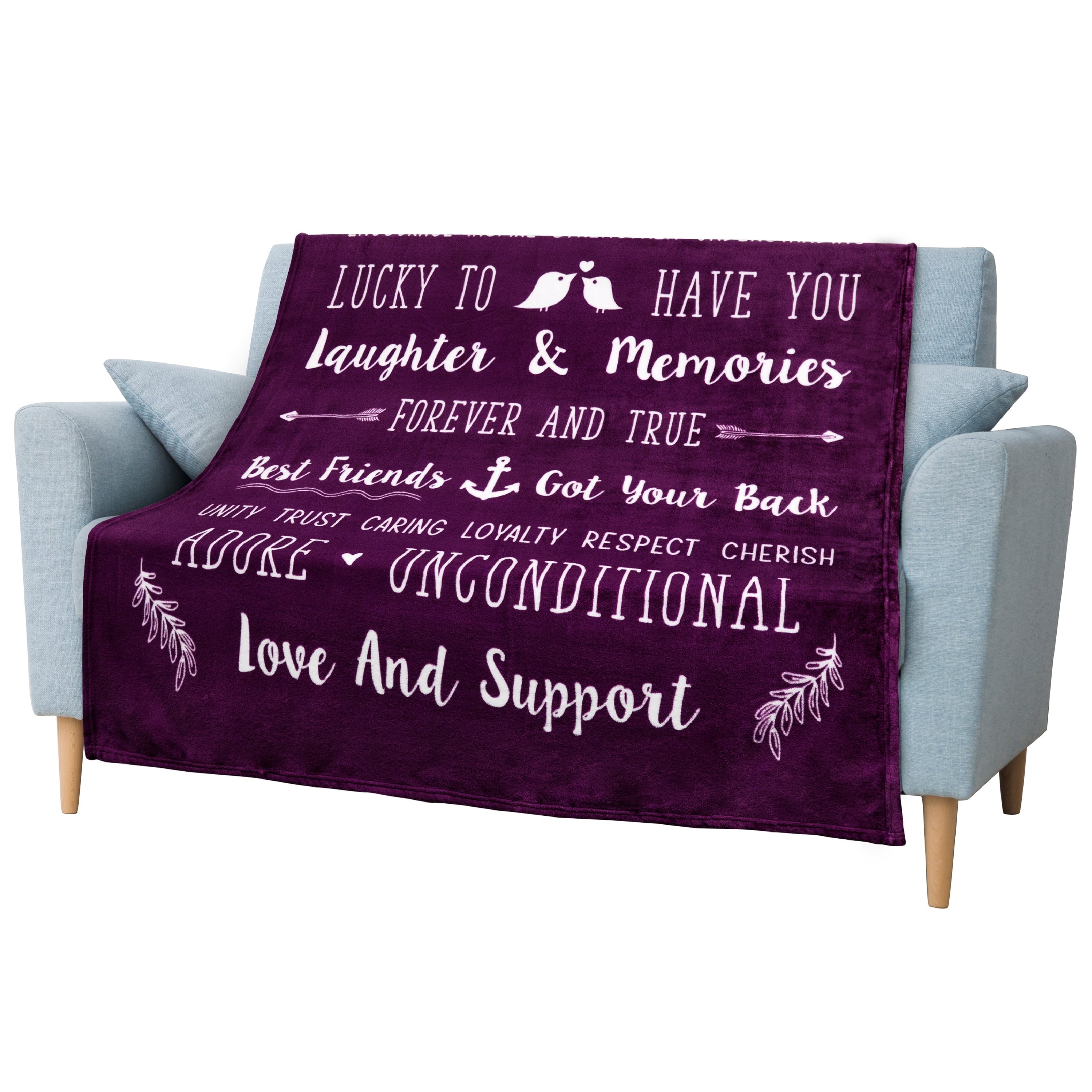 Reversible Sherpa Best Friend Blanket, Friendship Gifts for Women Birthday Soul Sister Long Distance Bestie, Soft Cozy Fleece Throw Bla... - Cozy Fleece Throw Blanket for Couch & Bed - Default Title