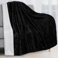 Cozy Fleece Reversible Sherpa Fleece Throw Blanket Black, Plush Flannel Throw, Ultra Soft Warm Ribbed Microfiber Blanket for Sofa... - Lightweight Plush Warm Blanket for All Seasons - Default Title