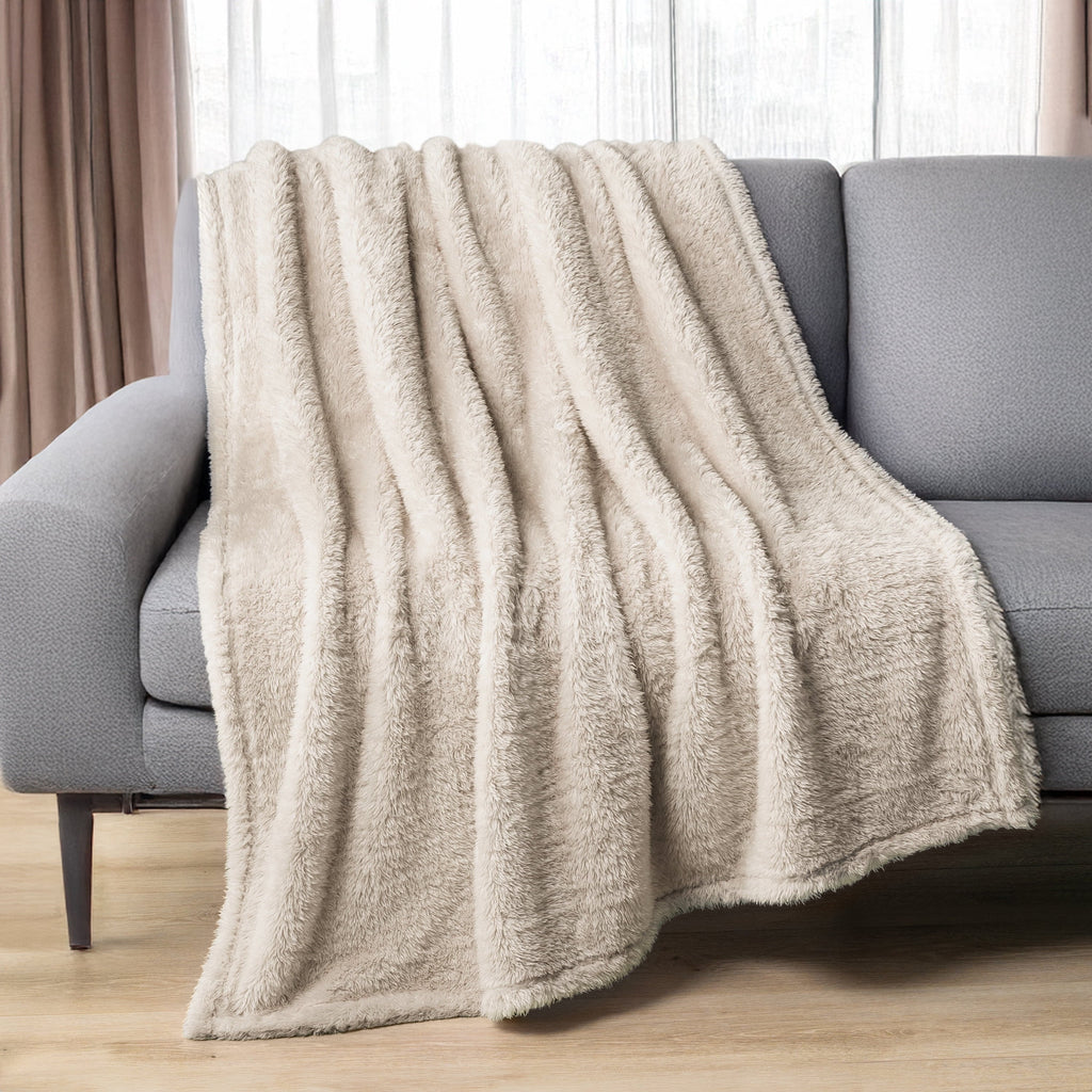 Reversible Sherpa Sherpa Throw Blanket For Couch Sofa, Cream Beige Fluffy Warm Plush Blanket for Bed, Cozy Super Soft Lightweight Throw... - Cozy Fleece Throw Blanket for Couch & Bed - Default Title