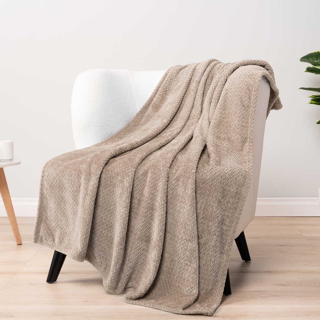 Lightweight Warm Soft Fleece Taupe Tan Throw Blanket for Couch, Lightweight Plush Warm Blankets for Bed, Fuzzy Cozy Flannel Blanket Th... - Super Soft Reversible Sherpa Flannel Blanket - Default Title
