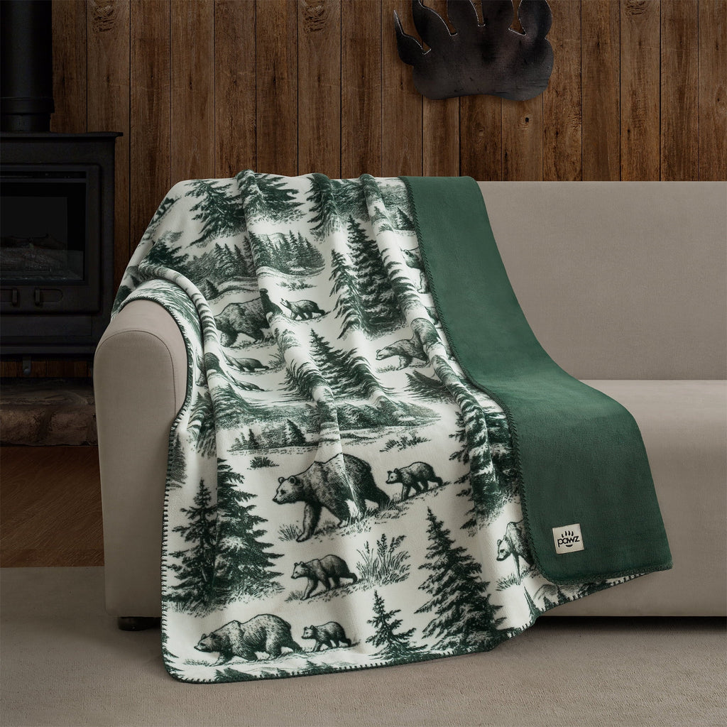 Cozy Fleece Plush Oversized Throw Blanket for Couch or Bed, Soft Flannel Fleece, Green Pine Trees, 50"x72" - Lightweight Plush Warm Blanket for All Seasons - Default Title