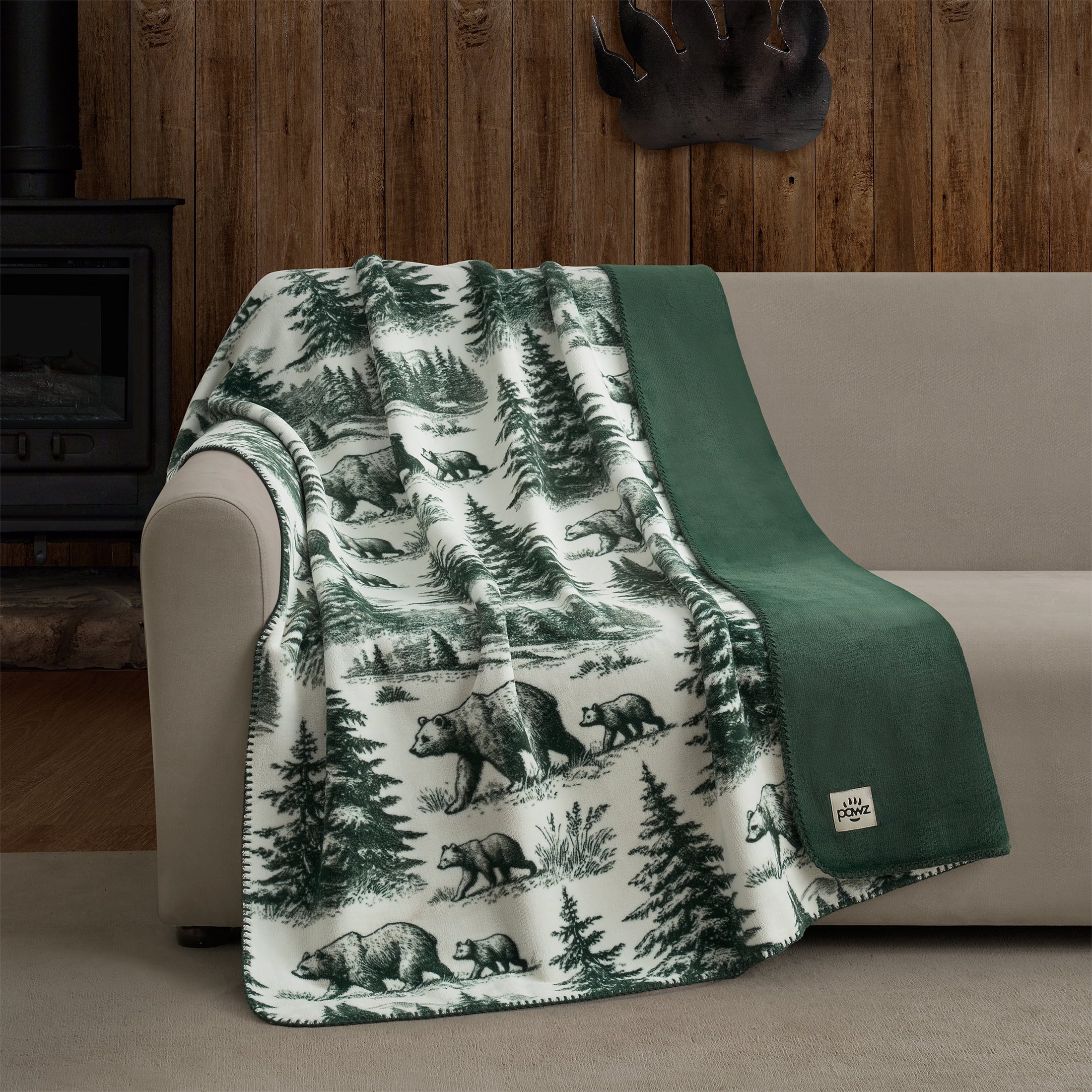Cozy Fleece Plush Oversized Throw Blanket for Couch or Bed, Soft Flannel Fleece, Green Pine Trees, 50"x72" - Lightweight Plush Warm Blanket for All Seasons - Default Title