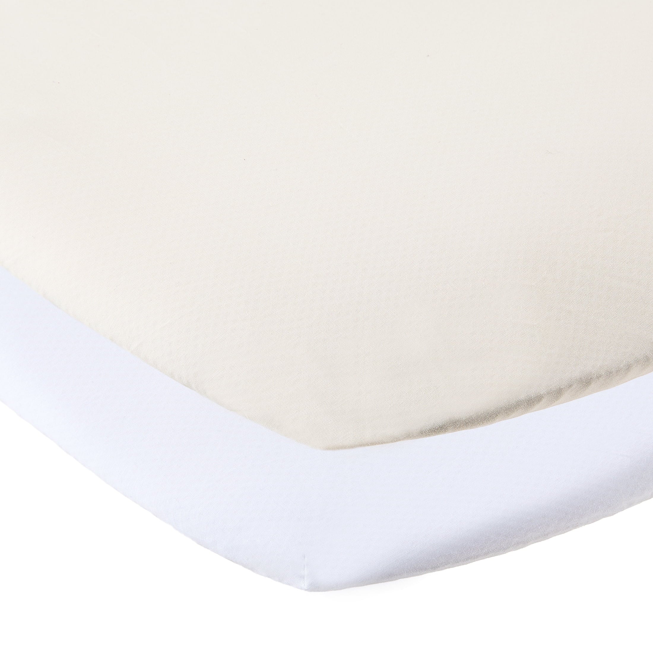 Ultra-Soft 180 Thread Count White and Birch Cotton Fitted Bassinet Sheets, 2 Pack - Premium Ultra-Soft Pillowcase Pair for Sleeping - Default Title