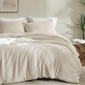 Heavyweight Warmth Cotton Muslin Comforter Set Queen Size, Ultra Soft Breathable & Lightweight Bedding Set for All Seasons, 1 Comfy Comf... - Luxurious Quilted Duvet Cover Set - Default Title