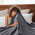 Decorative Knitted Fleece Throw Blanket, Fuzzy Soft Lightweight Blankets for Bed, Sofa, Suitable for All Season, Grey, 50x60 inches - Lightweight Plush Warm Blanket for All Seasons - Default Title