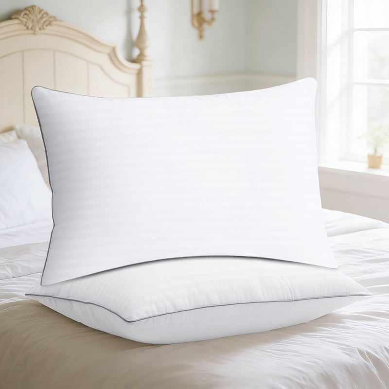 Hotel Collection Pillows Queen Size Set of 2, Bed Pillows for Side, Back and Stomach Sleepers, Super Soft Down Alternative Filling, Lu... - Orthopedic Shredded Foam Bed Pillow Set - Default Title