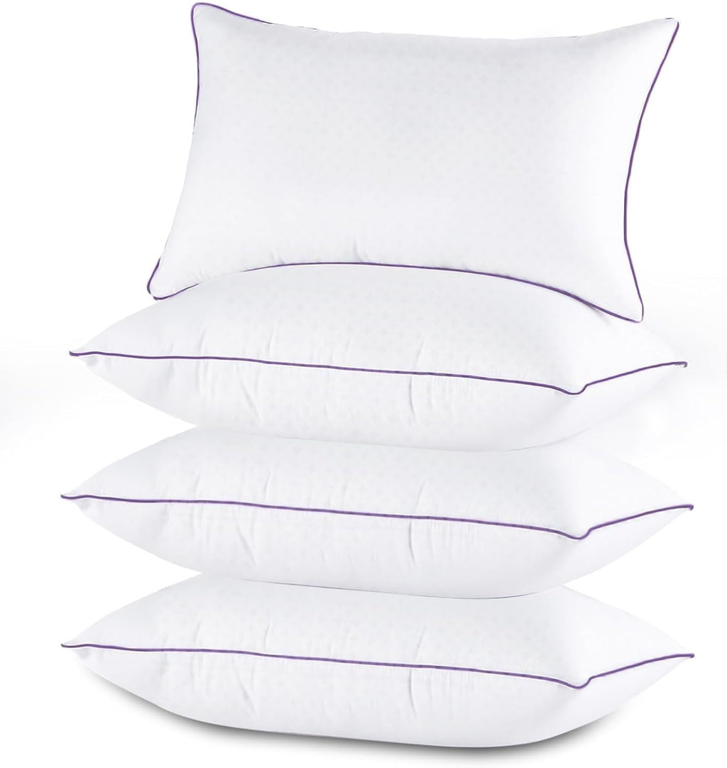 Fluffy Shredded Set of 4, Cooling and Supportive Bed with Super Soft Down Alternative Fill, Luxury Fluffy Hotel Quality for Side, Bac... - Orthopedic Shredded Foam Bed Pillow Set - Default Title