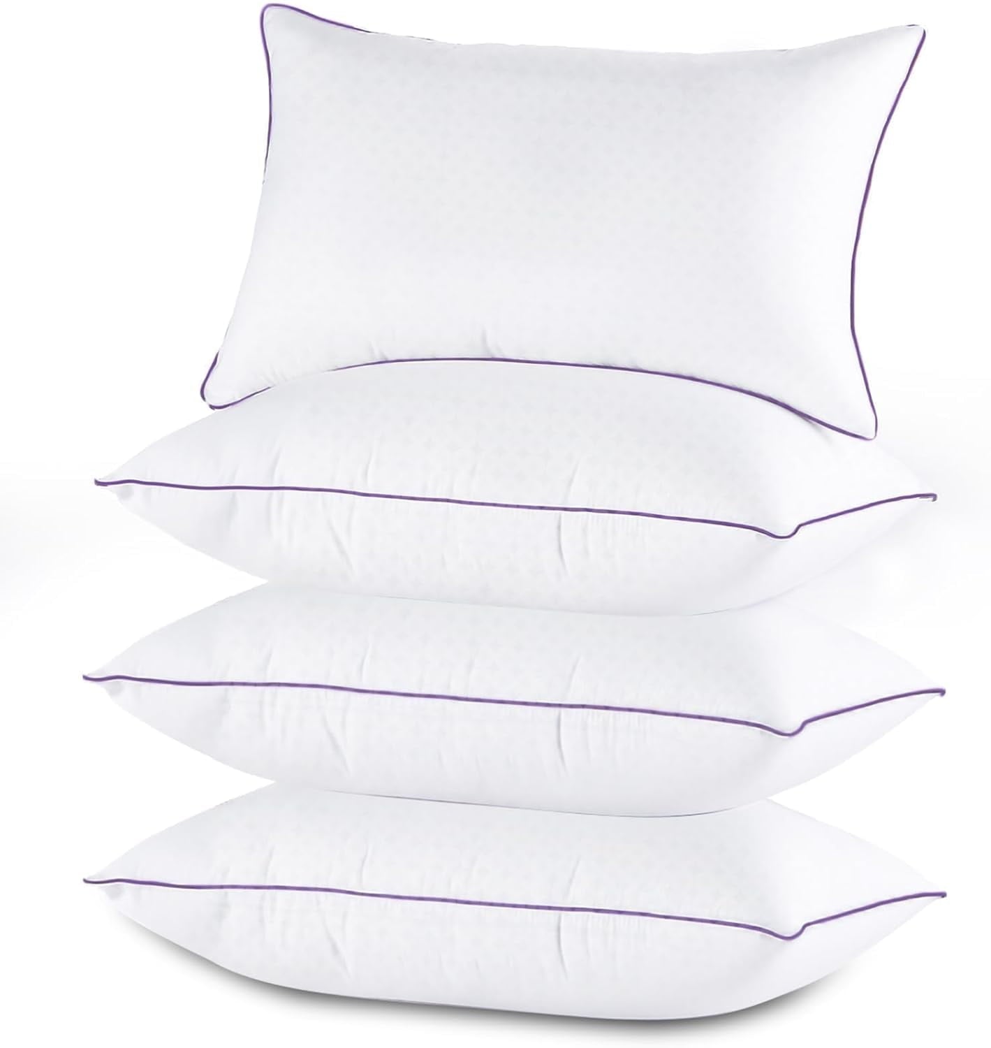Fluffy Shredded Set of 4, Cooling and Supportive Bed with Super Soft Down Alternative Fill, Luxury Fluffy Hotel Quality for Side, Bac... - Orthopedic Shredded Foam Bed Pillow Set - Default Title
