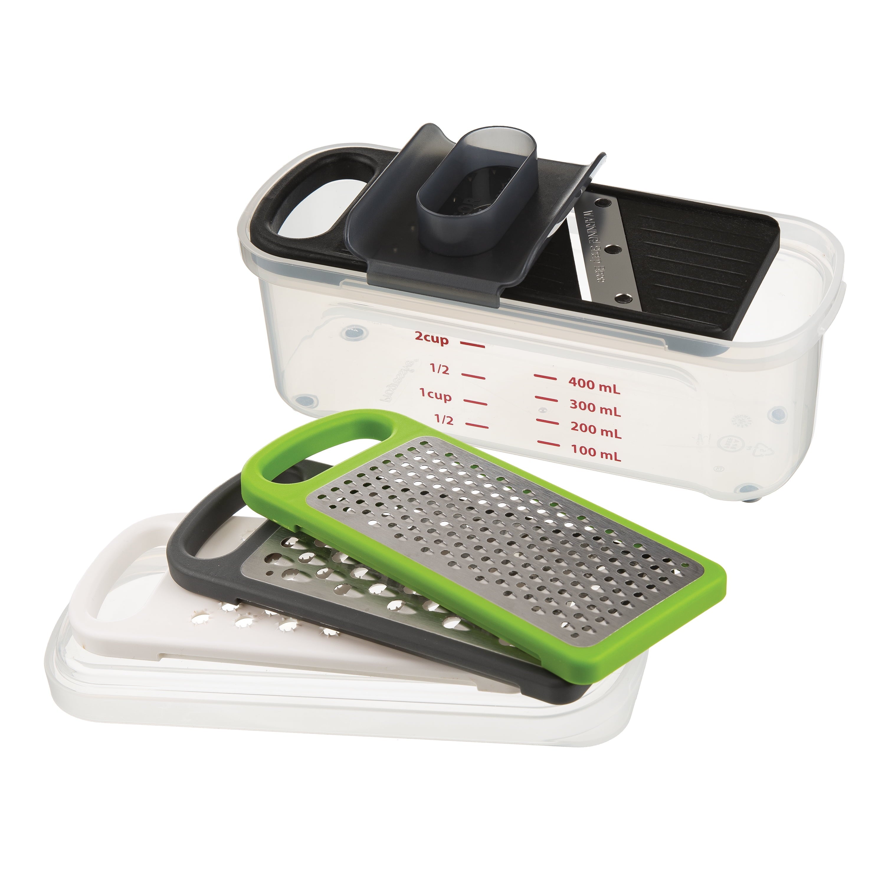 Ergonomic Manual Compact Grate & Slice Set - Premium Stainless Steel Garlic Presser & Peeler - Default Title