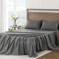 Breathable Luxury 4 Piece Bed Sheet Set, Queen Size Upgraded Cooling Deep Pocket Comfy Breathable Hotel Luxury Bedding, Extra Soft Wrin... - Premium Ultra-Soft Pillowcase Pair for Sleeping - Default Title