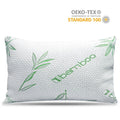 Hotel Collection Queen Size Bamboo Pillow, Memory Foam Bed Pillows with Washable Pillowcases, Queen - Ergonomic Memory Foam Pillow for Neck Pain Support - Default Title