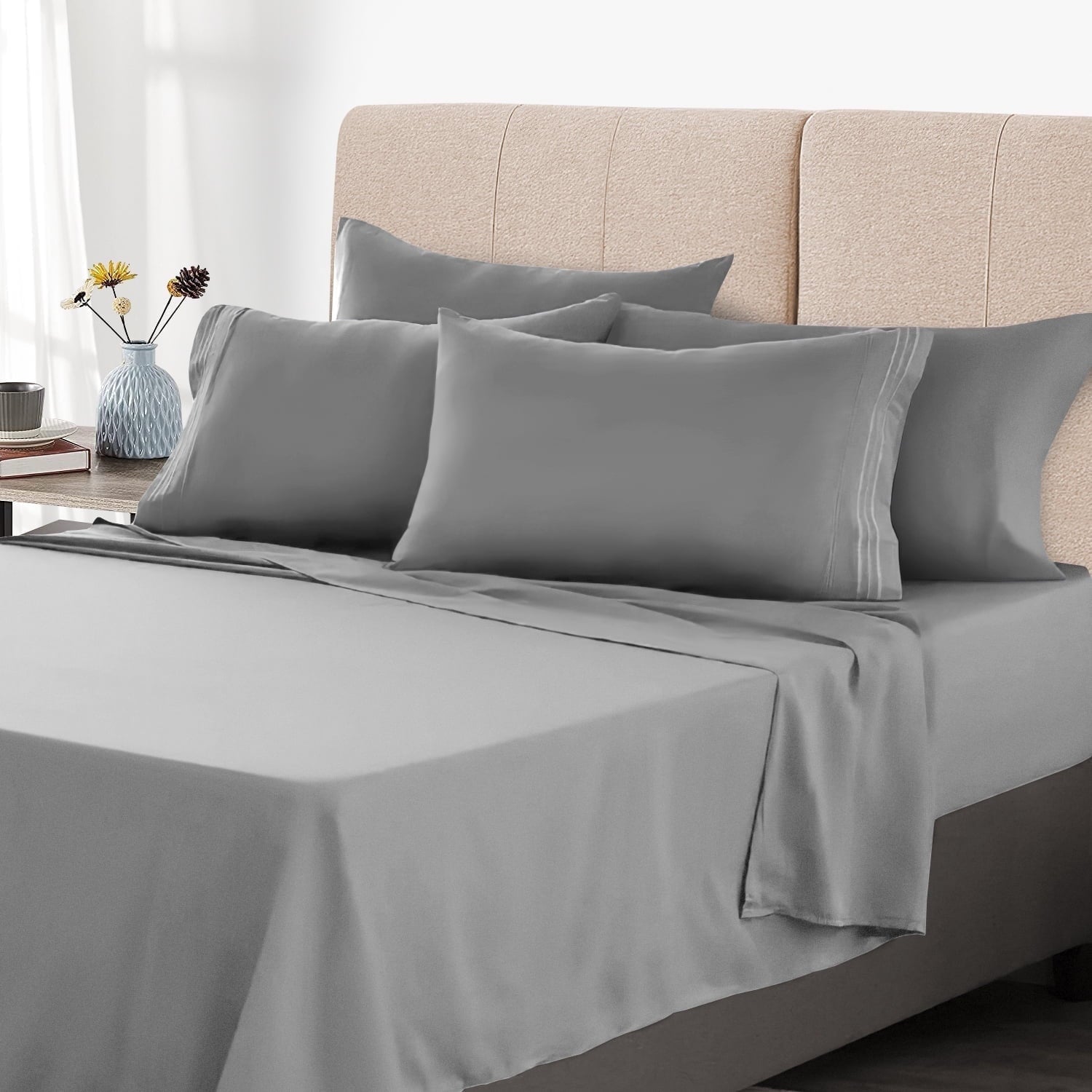 Breathable Luxury Queen Size Sheet Set - Breathable & Cooling Bed Sheets, Hotel Luxury Bed Sheets for Sleepers, Soft & Wrinkle Free She... - Premium Ultra-Soft Pillowcase Pair for Sleeping - Default Title
