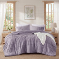 Hypoallergenic Cloud Full/Queen Comforter Set, Boho 3-Piece Pintuck Stitching Bedding Set, Soft Washed Pleated Bed Sets with Pillow Shams,... - Cloud-Like Soft Lightweight Bed Comforter - Default Title