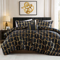 Heavyweight Warmth Full/Queen Size Comforter Set, 4-Piece Bedding Set for All Seasons, Geometric Metallic Comforter Bed Set with Decor P... - Cloud-Like Soft Lightweight Bed Comforter - Default Title
