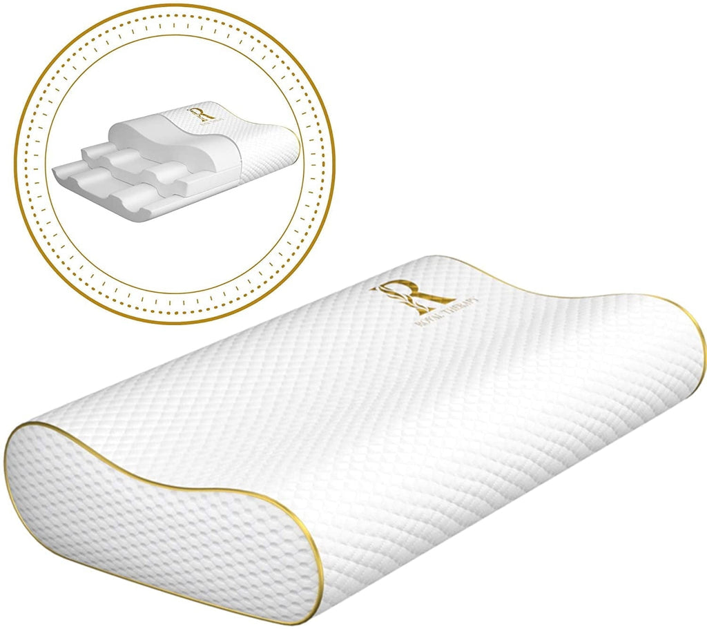 Decorative Plump Queen Memory Foam Pillow + Extra Pillowcase, Bed Pillow for Neck & Shoulders for Adult - Ergonomic Memory Foam Pillow for Neck Pain Support - Default Title