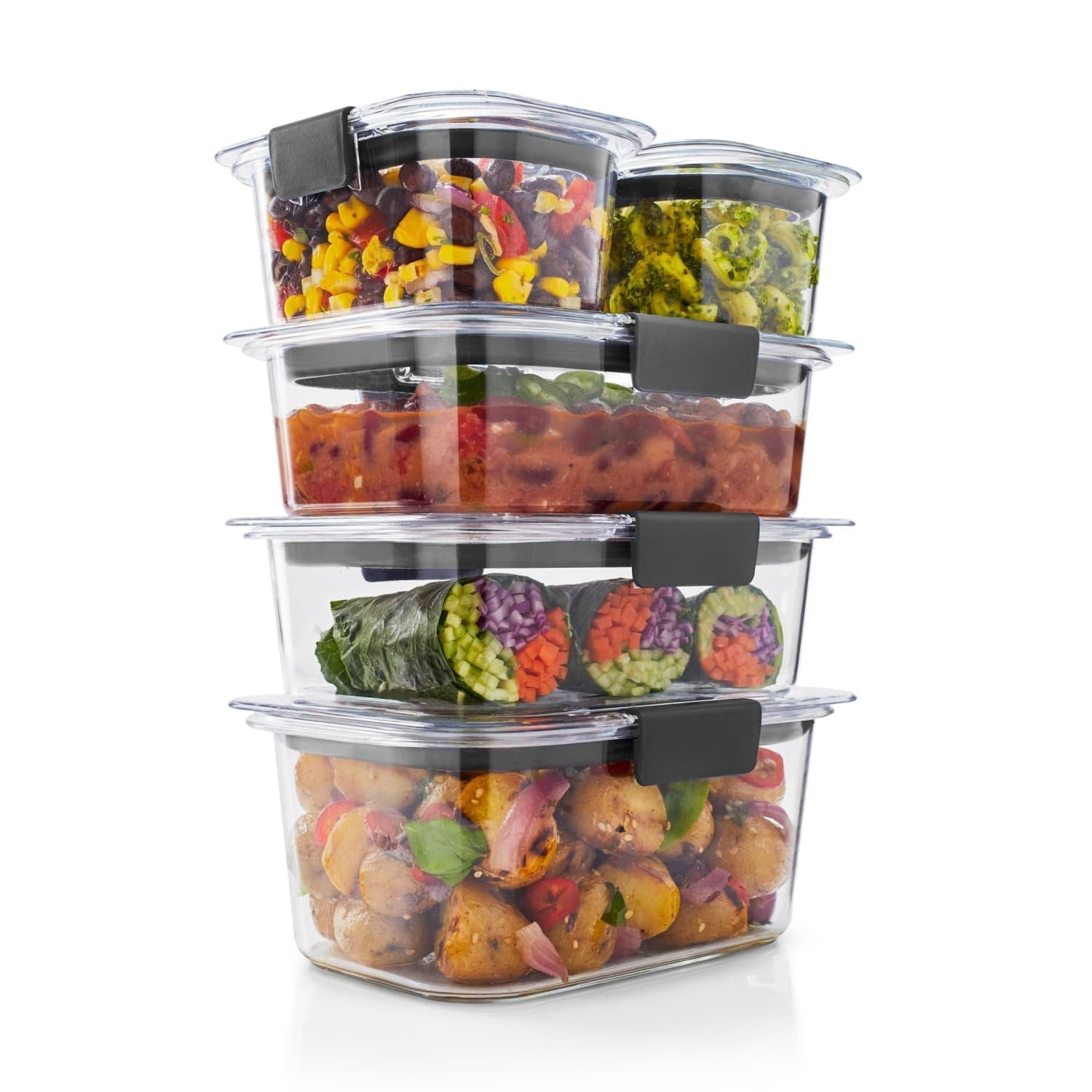 Fun Food Fidget 10-Piece Set, Leak-Proof and Clear Food Storage Containers - Playful Star & Heart Shaped Geometric NeeDoh - Default Title