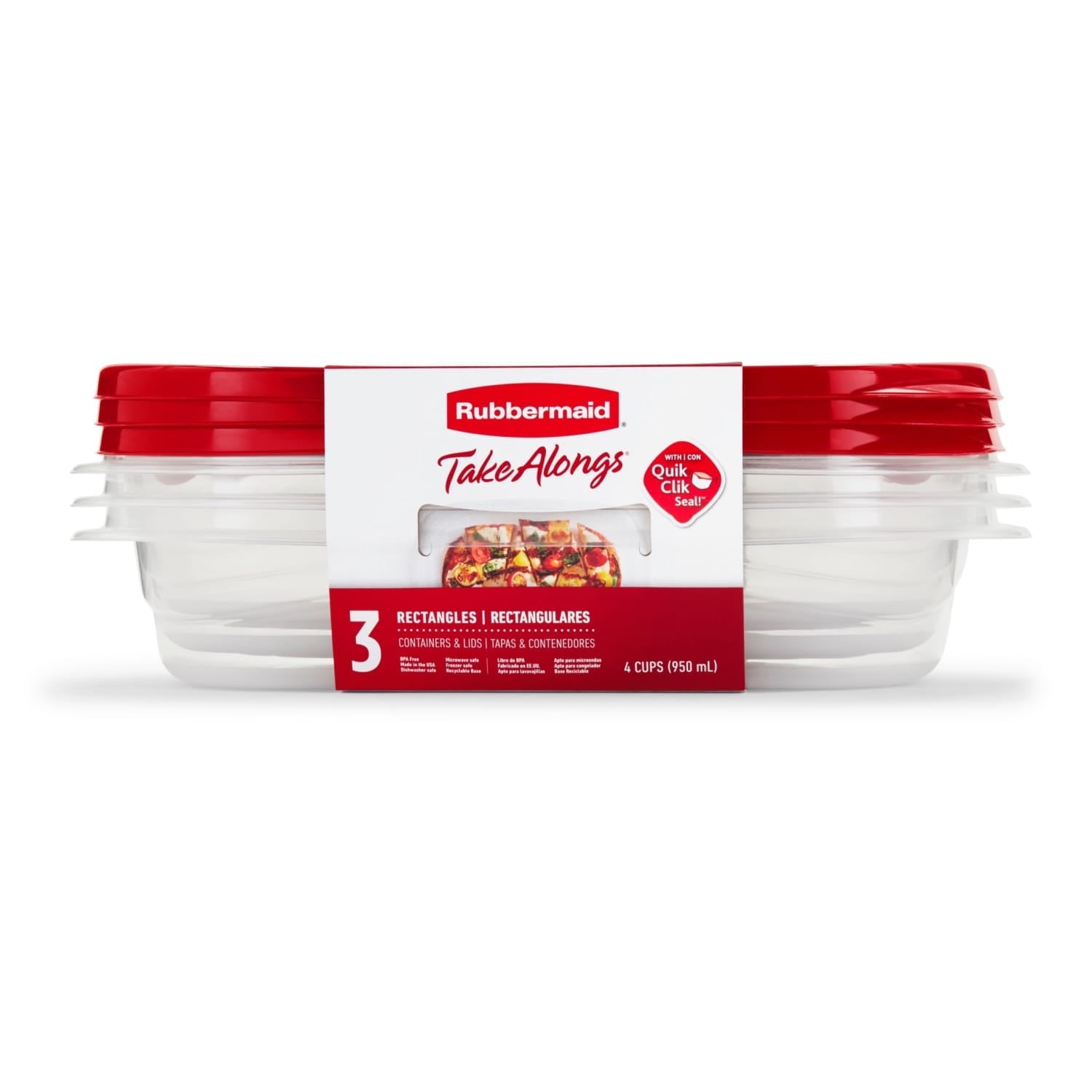 Sweet Treat Shaped 4.0-Cup Rectangle Food Storage Containers, Ruby Red, 3 pack - Deliciously Soft Cupcake Sensory Glob - Default Title
