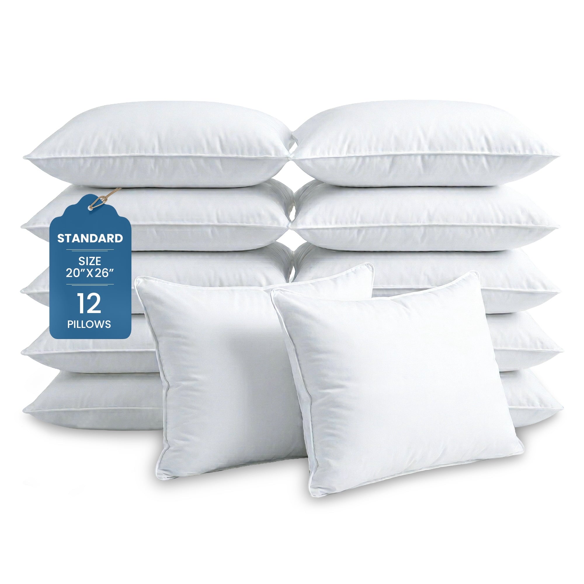 Orthopedic Support Ryotei Economy Bulk Hotel Pillows 20"x26" Standard (Pack of 12) | Premium Cluster Fiber Fill | Soft Down Alternative ... - Hotel Quality Plush Sleeping Pillows - Default Title