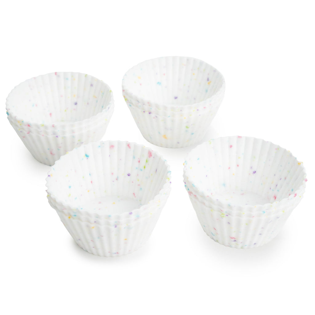 Ergonomic Manual Reusable Non-Stick Silicone Baking Cups (12 Pack) - Standard Size - Confetti - Multi-Functional Manual Food Chopper & Slicer - Default Title
