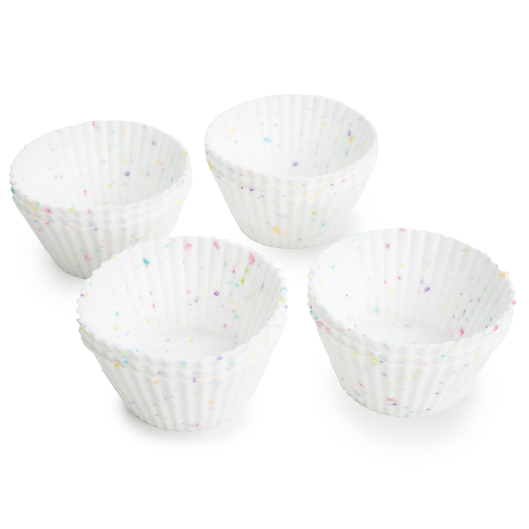 Ergonomic Manual Reusable Non-Stick Silicone Baking Cups (12 Pack) - Standard Size - Confetti - Multi-Functional Manual Food Chopper & Slicer - Default Title