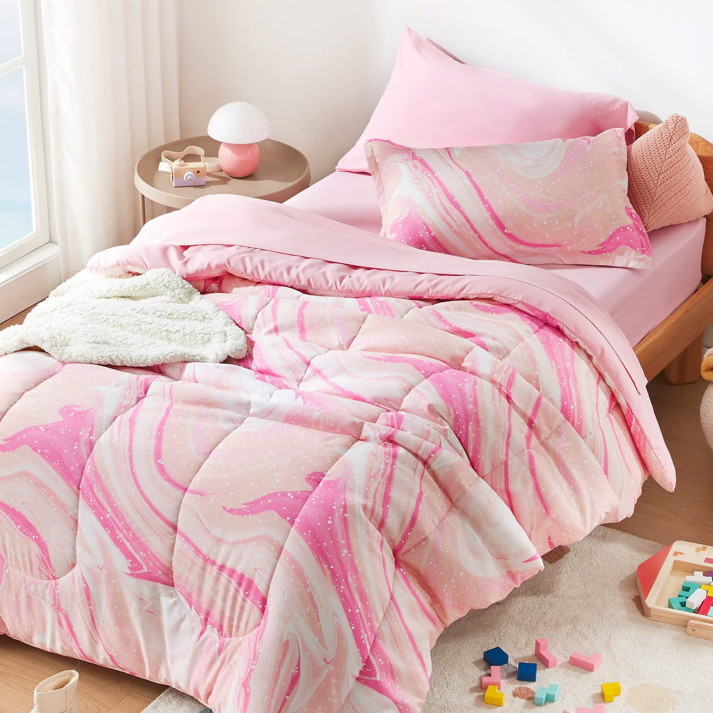 Heavyweight Warmth Kids Twin Bedding Comforter Set - 5 Pieces Super Cute & Soft Bedding Sets & Collections with Comforter, Sheet, Pillow... - Luxurious Quilted Duvet Cover Set - Default Title