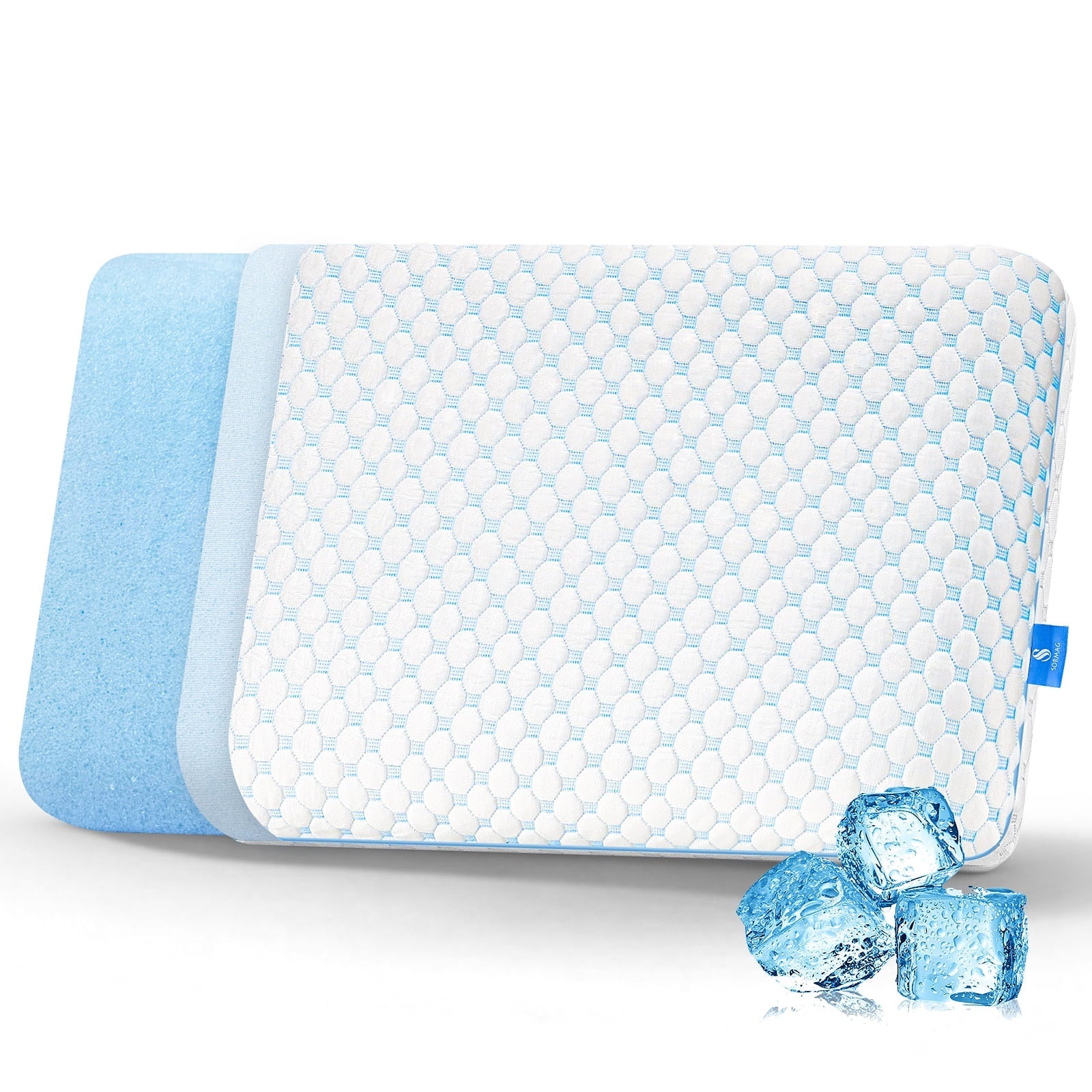 Fluffy Shredded Memory Foam Pillow for Bed, Firm Cooling Pillow with Washable Cover, Supportive Bed Pillow for Side,Stomach and Back ... - Orthopedic Shredded Foam Bed Pillow Set - Default Title