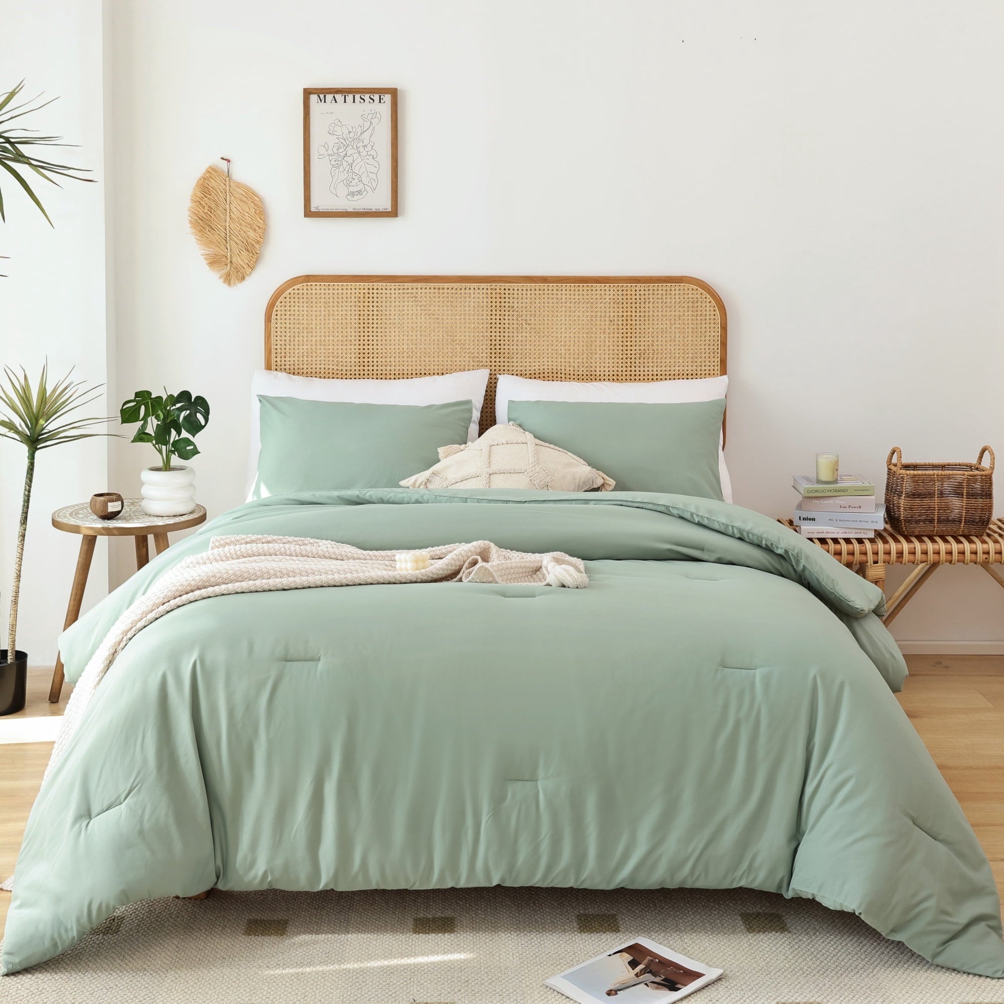 All-Season Queen Comforter Set For Adult, 3 Piece Sage Green Comforter Sets & Bedding For All Season - Cloud-Like Soft Lightweight Bed Comforter - Default Title