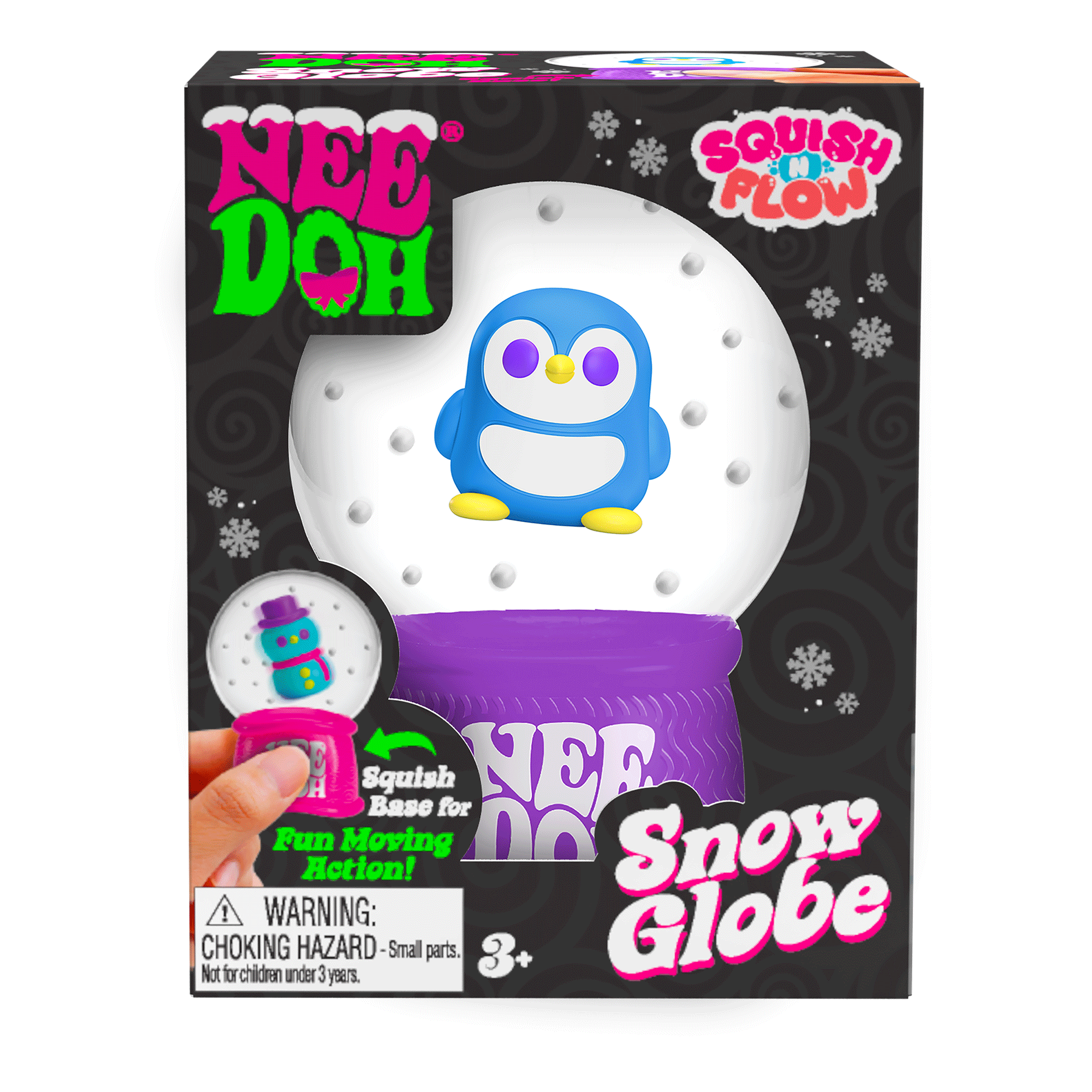 Satisfying Crunch NeeDoh Squish N Flow Snow Globe | Signature Moonlit Lane - Crystal Clear Squishable Ice Cube NeeDoh - Default Title
