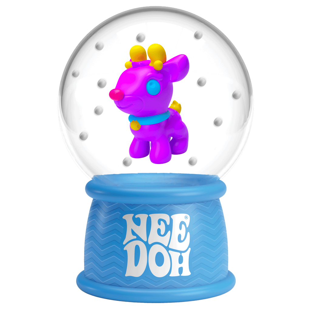 Satisfying Crunch NeeDoh Squish N Flow Snow Globe | Signature Moonlit Lane - Crystal Clear Squishable Ice Cube NeeDoh Detail