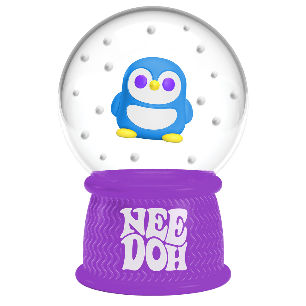 Satisfying Crunch NeeDoh Squish N Flow Snow Globe | Signature Moonlit Lane - Crystal Clear Squishable Ice Cube NeeDoh Detail