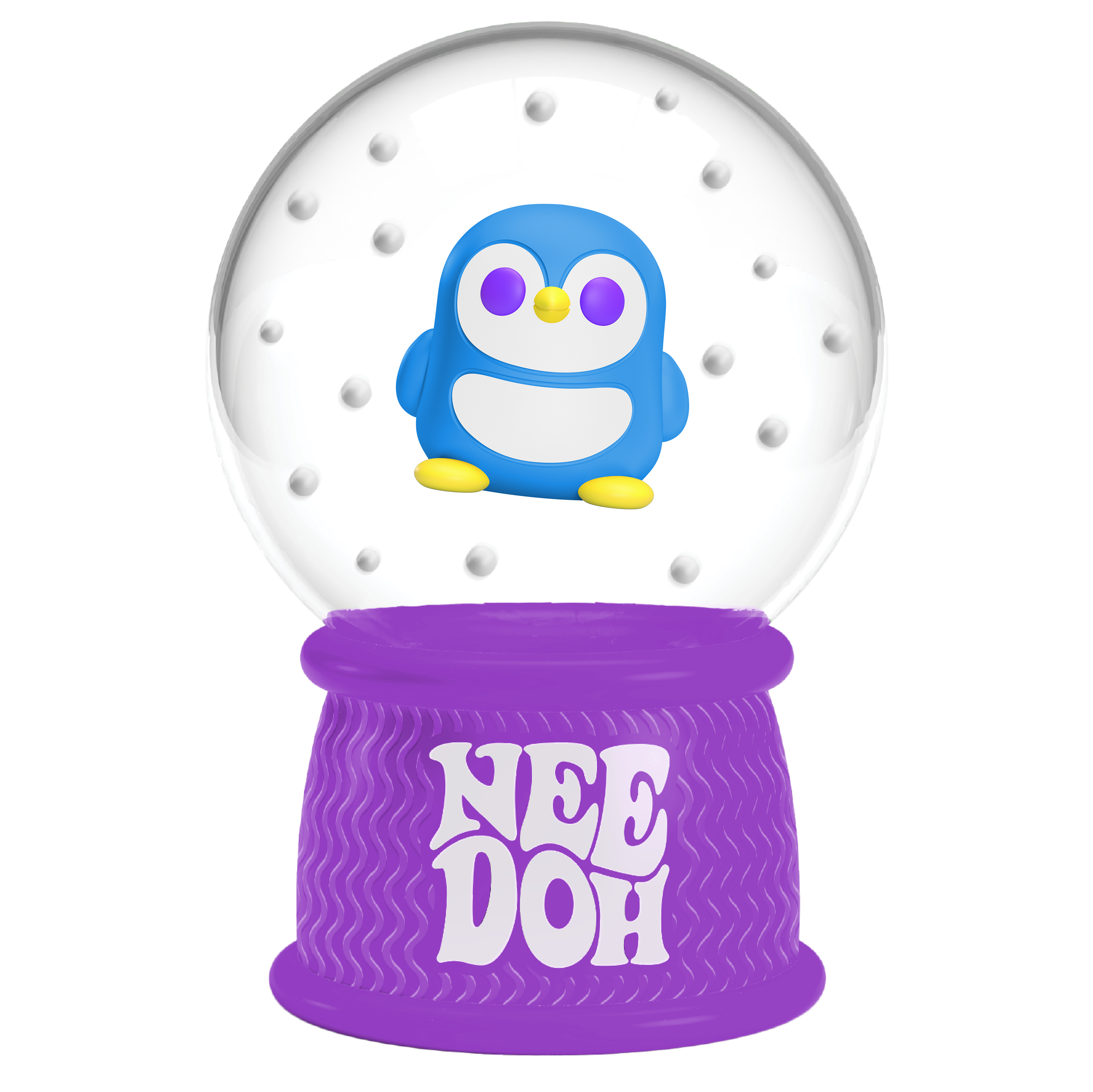 Satisfying Crunch NeeDoh Squish N Flow Snow Globe | Signature Moonlit Lane - Crystal Clear Squishable Ice Cube NeeDoh Detail