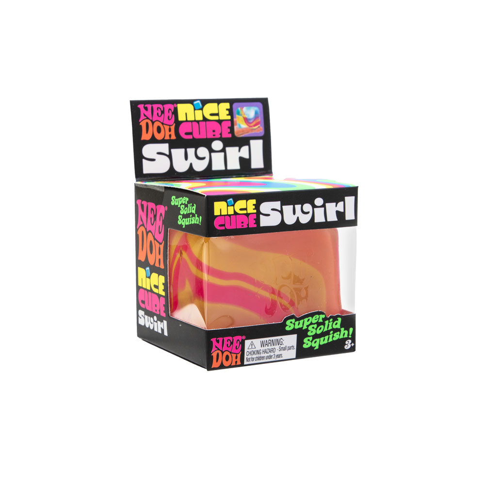 Translucent Jelly NeeDoh Nice Cube Swirl | Select Golden Pond - 3-Piece Assorted Nice Cubes Pack for Fidgeting Detail