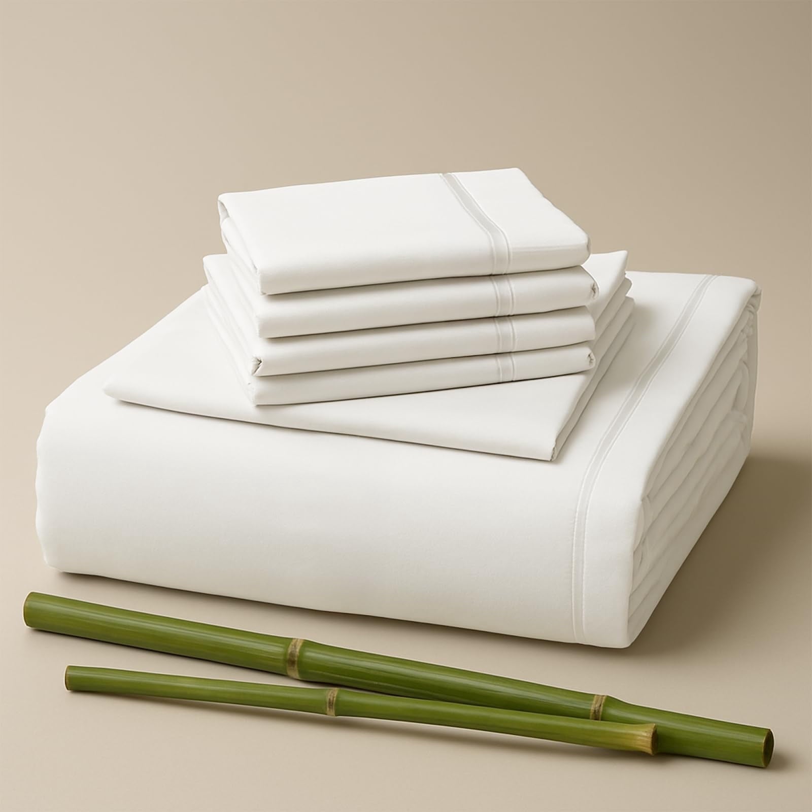 Premium Egyptian Cotton Sacred Thread Rayon Derived , 18'' Deep Pocket Cooling Sheets for Hot Sleepers, 6 PC Cooling Sheets (Queen Size - Breathable Egyptian Cotton Flat & Fitted Sheets - Default Title