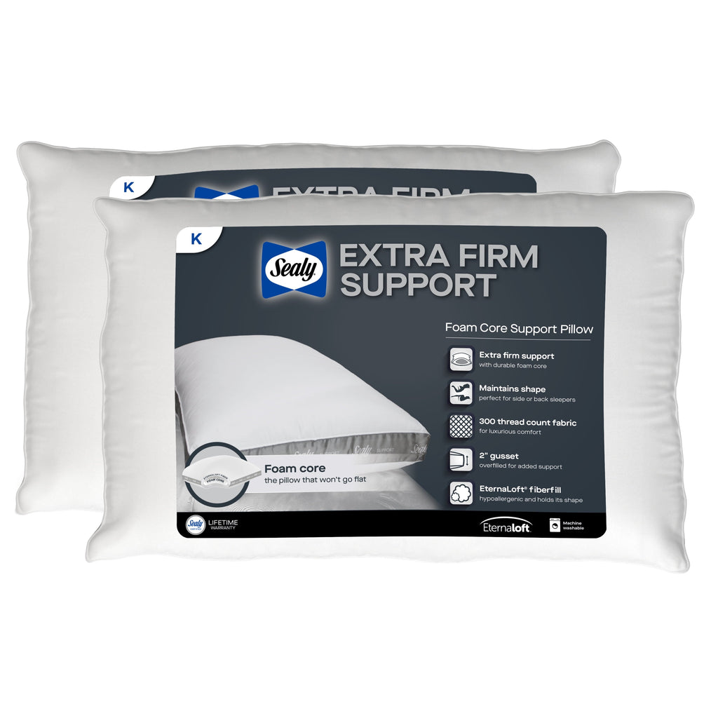 Fluffy Shredded Extra Firm Support Foam Core Pillow 2pk, King - Hotel Quality Plush Sleeping Pillows - Default Title