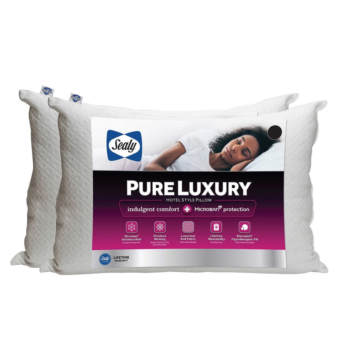 Decorative Plump Pure Luxury Queen Eternaloft Bed Pillows - Hypoallergenic, Machine Washable (2 Count) - Ergonomic Memory Foam Pillow for Neck Pain Support - Default Title